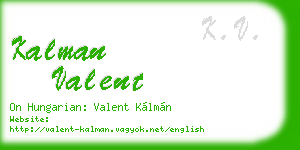 kalman valent business card